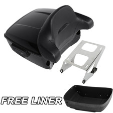 King Trunk Backrest Pad Mount Rack For Harley Touring Electra Road Glide 2014-26