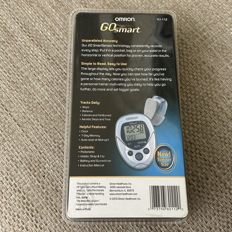 Omron Go Smart HJ112 2D Digital Pocket Pedometer w/SmartSensor