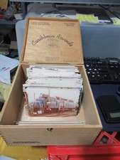 Duży zapas z ponad 300 starymi zdjęciami pociągów kolejowych 3,5 "x5" w pudełku vintage