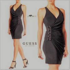 GUESS Black Lace-Up Side Dress (Size: XS)