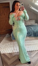 house of cb Titania Sequin Dress Size Small Seafoam Green New With Tags £219