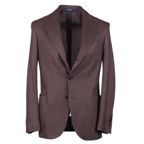 Drumohr Slim-Fit Brown Subtle Patterned Woven Cotton Sport Coat 38R NWT - Picture 1 of 10