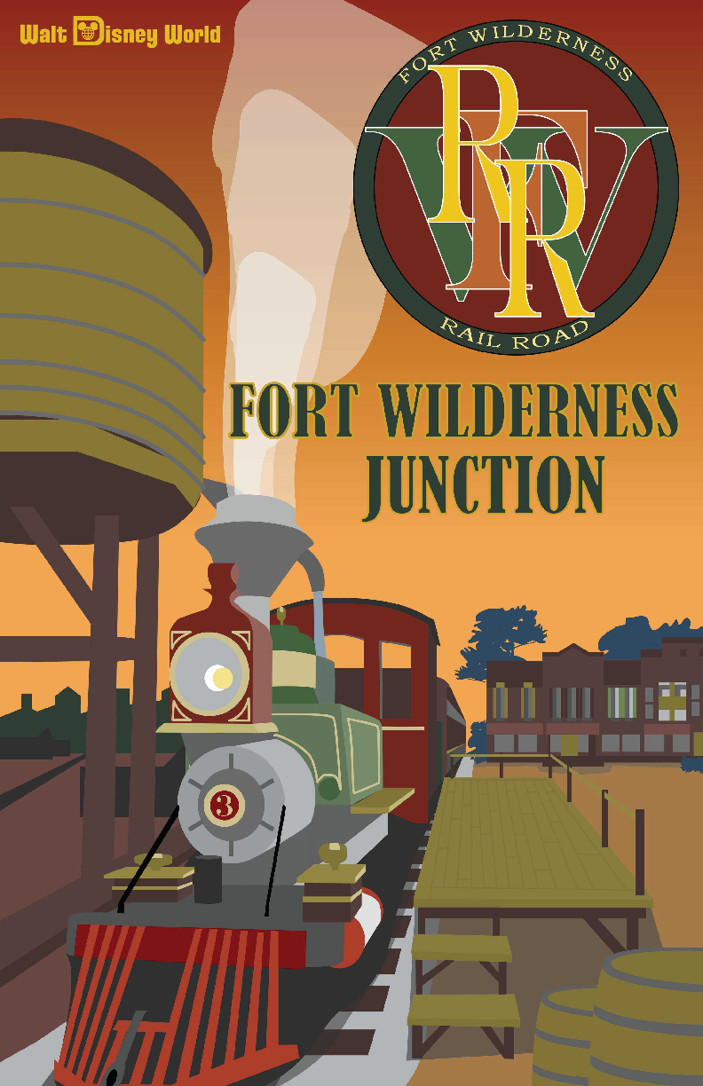 Fort Wilderness Resort 13x19 Matte Poster Disney World Art