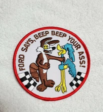 Ford Mustang Shelby Cobra vintage racing patch/New Wile E.Coyote & Road Runner