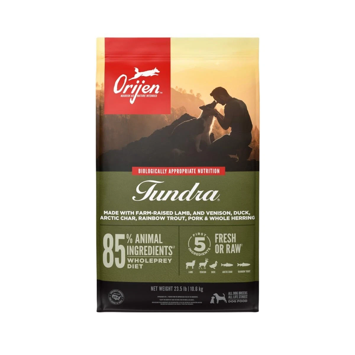 ORIJEN TUNDRA Dry Dog Food 23.5 lb Grain Free High Protein for All Life Stages