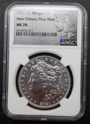 NGC 2021 O Morgan $1 New Orleans Privy Mark MS70 Graded Coin *FREE SHIP*