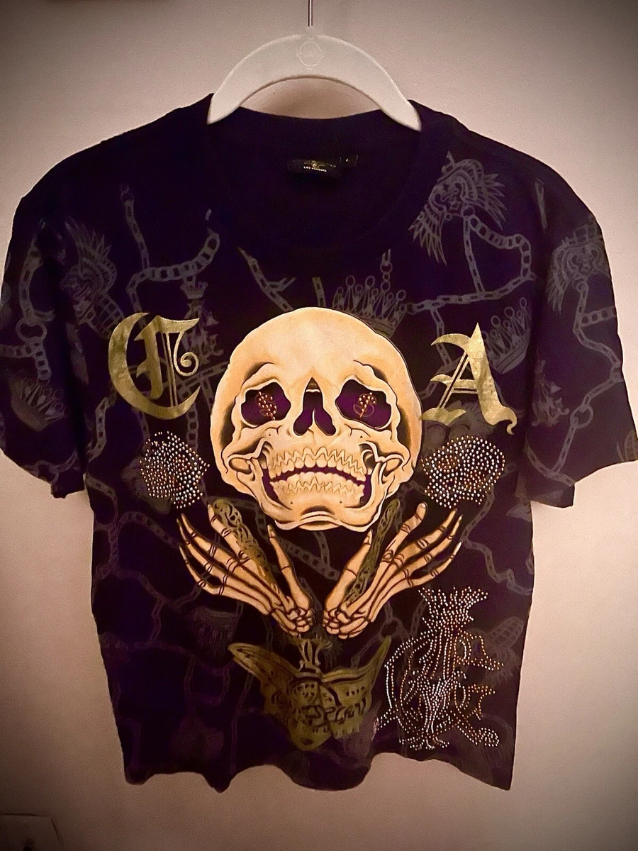 【希少】Christian Audigier T-shirt scull 00s Christian Audigier Skull T-Shirts for Men for sale | eBay