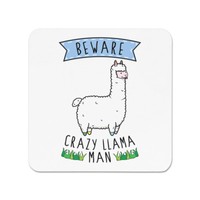 Beware VerrüCkte Lama Mann KüHlschrankmagnet - Lustig Tiere