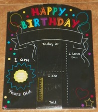 NIP Reusable 2-Sided CHALK Markers BOARD Kids BIRTHDAY Party Chalkboard Sign