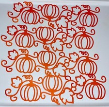   4 LRG. PUMPKIN BORDER cardstock paper die cut embellishments.