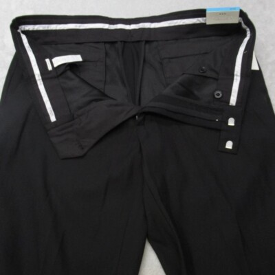 Perry Ellis Dress Pants Mens Black 36x32 Modern Fit Folio-Flex Comfort Wife Leg