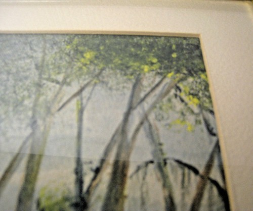 Gene Bennett Painting Swamp Trees Flora Framed Under Glass Vivid Colors Signed - Picture 8 of 9