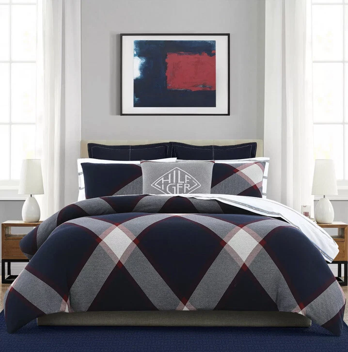 indsprøjte ægteskab Medicin Tommy Hilfiger Tommy Club King 3-Pc. Duvet Cover Set, Navy 👍 | eBay