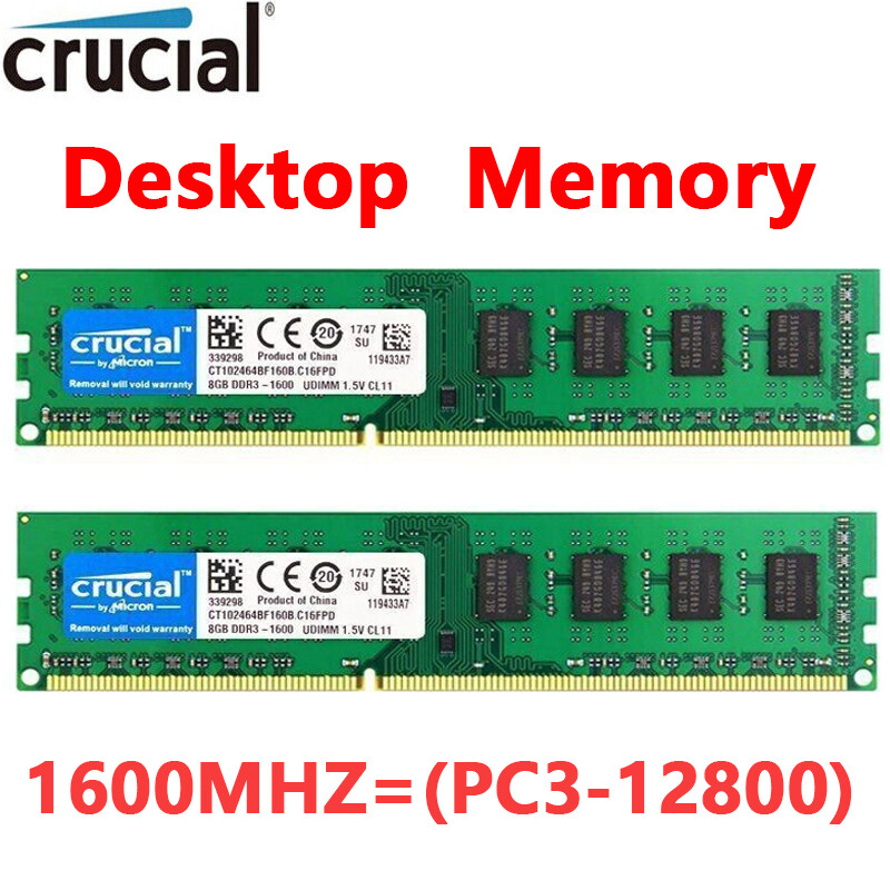 Barrette De RAM Crucial 4 Go DDR3 1600Mhz PC3-12800U CL11 - DIMM 240 Broches - Ouverte Jamais Utilisée