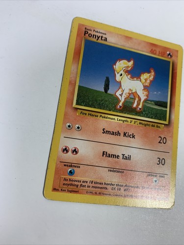 Ponyta 60/102 Pokemon Card Vintage Unlimited Base Set WOTC - Picture 4 of 6