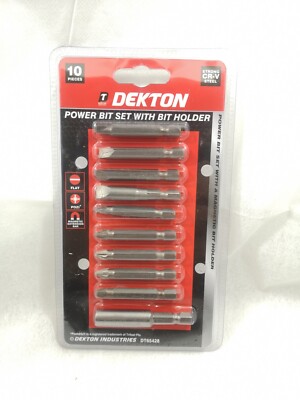 10-teiliges BIT SET kompatibel Kreuzschlitz Bohrmaschine flach Pozi Schraubendreher 1/4'' 50 mm
