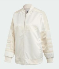 Adidas Originals Three Strip White Womens Track Top Jacket Sz Medium NEW DH4199
