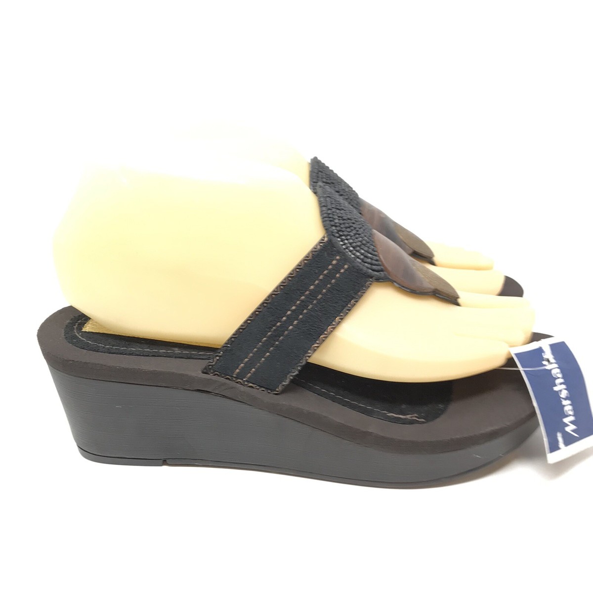 Grendha Womens Size Brown Thong Platform Wedge Sandals Flip Flops Shoes - Main Image