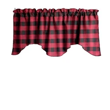 lovemyfabric Buffalo Check Polyester Scalloped/Wave Valance 56" Wide 20" Tall