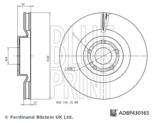 Blue Print Bremsscheiben Vorderachse FüR Ford Kuga III DFK 2.5 Duratec-image