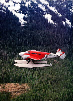1988 Vintage Print 1942 Beech 18 Douglas Island Juneau Alaska Air Plane Airboat