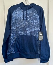 Russell Tech Fleece Hoodie Long Sleeve size S 34-36 Pullover Zippered Pocket