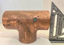 2" x 2" x 2" Copper Tee  Pipe Fitting Plumbing Piece NOS Unbranded