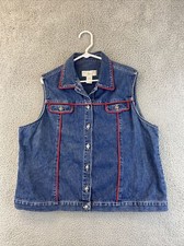 Norton Vest Jacket 18w Blue Denim Jean Trucker Vintage Pockets Women / 60-17
