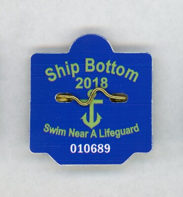 2018 Ship Bottom Seasonal Beach Badge Tag LONG BEACH