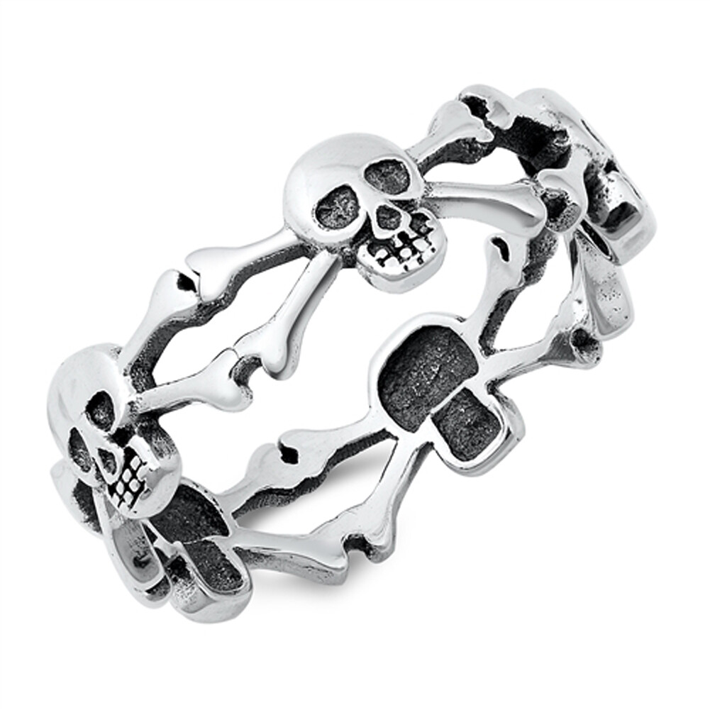 Men's Pirate Ring In Sterling Silver | Skull & Crossbones Jewelry - Foto 10