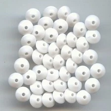 100 VINTAGE WHITE ACRYLIC 8x4mm. ROUND SPACER SAUCER BEADS 5254