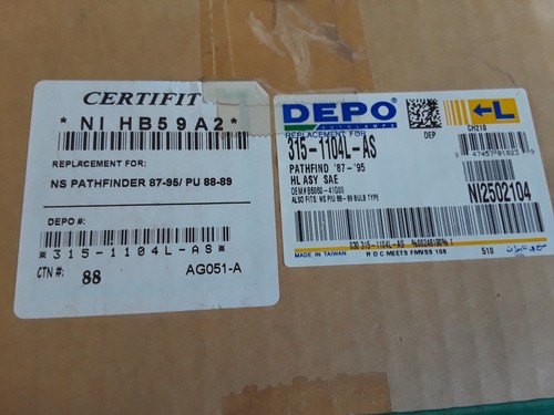 1987-1995 Nissan Pathfinder Front Left Driver Side Head Light DEPO - Picture 11 of 13