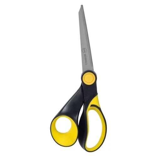 Marbig Office Professional Titanium Scissor 215mm Yellow Comfort Grip 975452 - Picture 1 of 6