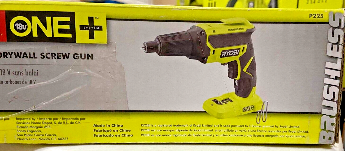 O.B. RYOBI 18V Volt ONE+ Cordless Brushless Drywall Screw Gun P225 33287175802 eBay