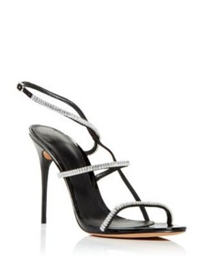 ALEXANDRE BIRMAN Womens Black Sally Toe Stiletto Leather Heeled Sandal 38.5