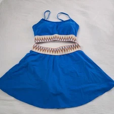 Electric Blue Zigzag Trim Swim Set - Size Small