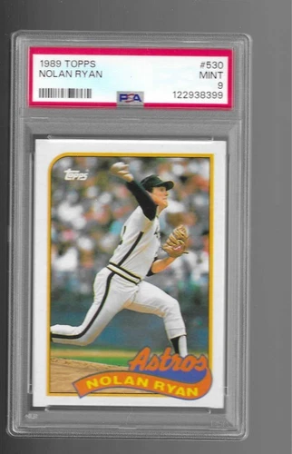 1989 TOPPS BASEBALL NOLAN RYAN GRADED PSA 9 MINT CARD #530