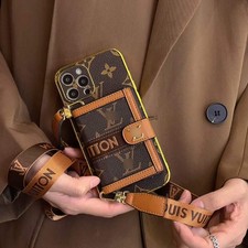 For iPhone 17 Pro Max 16 15 14 13 Retro Crossbody Lanyard Card Holder Phone Case