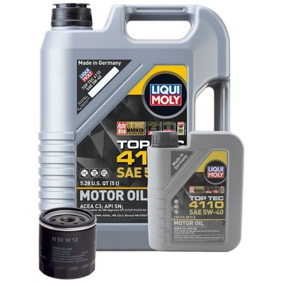 6L Liqui Moly Top Tec 4110 5W40 Hengst Engine Oil Change Kit for Saab 900 L4 FWD