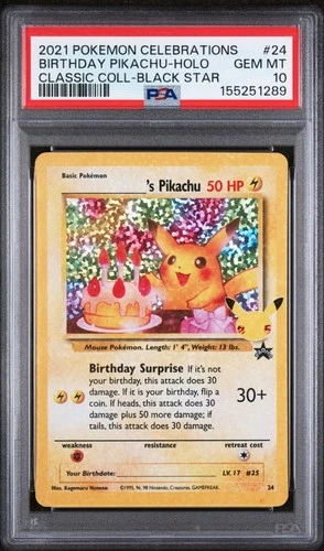 ______'s Pikachu 24/53 Celebrations: Classic Collection Holo PSA 10 Gem Mint