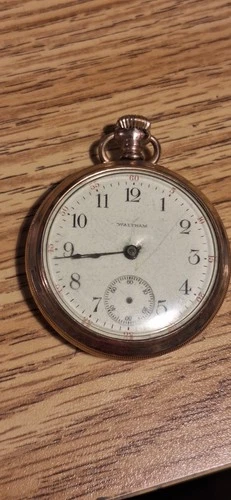 Antique Waltham Pocket Watch Vintage Open Face Not Working For Parts Or Repair