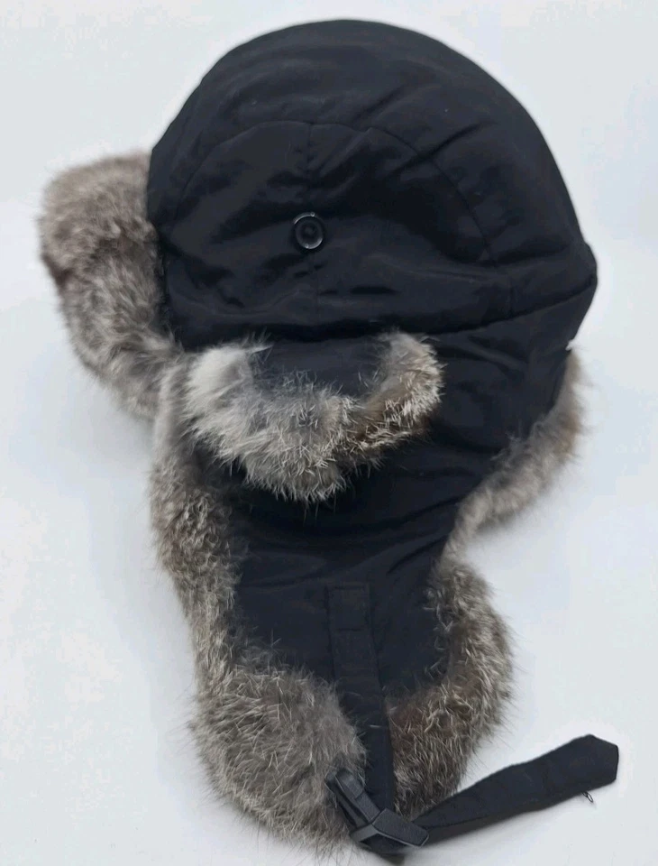 Yukon Tracks Trapper Rabbit Fur Lined Hunting Cold Weather Hat Cap Sz. Large - Image 4 of 4