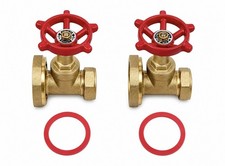 22mm Central Heating Pump Valves (2 Pack) Brass, Gate Valve Type, With Washers.