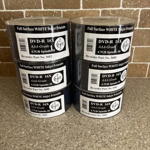 300 x Ritek Arita DVD-R 16x Printable 4.7GB Blank Discs 120 mins RITEK F01 dye