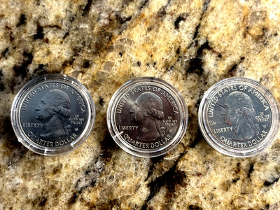 lot 3 quarters 2 - (2019w), 1 - ( v75 2020w) near uncirculated
