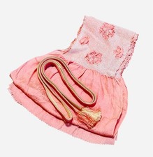 Silk Kimono Obi  Obiage Set Tie-Dyed Fabric Traditional Japanese Costume