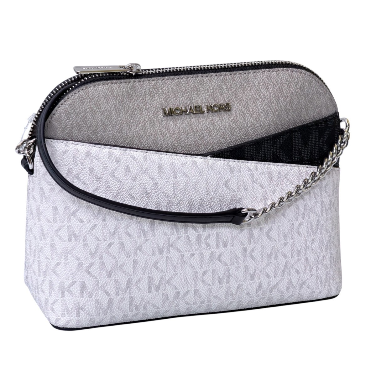 Michael Kors Jet Set Travel MD Dome Crossbody Bag MK Signature