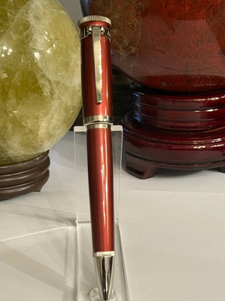 Caneta esferográfica Dunhill red laca sentryman banhada a paládio - Imagem 4 de 4