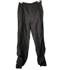 Vtg 80s 90 Lavon Nylon Tracksuit Pants Small Black Drawstring Zipper Ankle 27x28