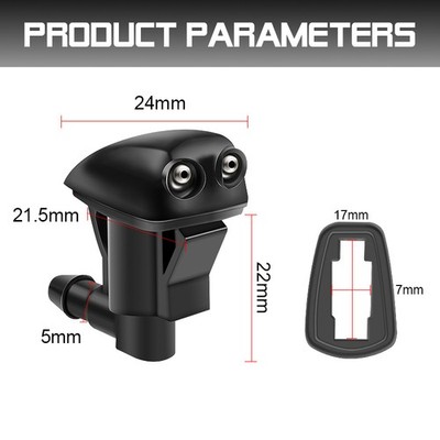 2X Car Aluminum Front Windshield Wiper Water Black Spray Washer Nozzle Jet Tools